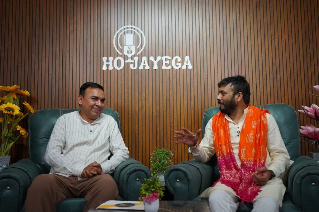 Podcast interview in progress at Ho Jayega